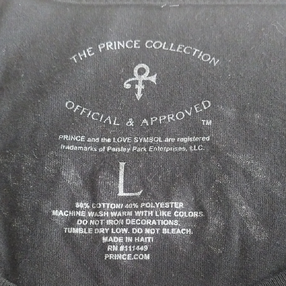 Prince Symbol Unisex Short Sleeve T-shirt Large Black Purple Round Neck Y2K - Picture 3 of 7